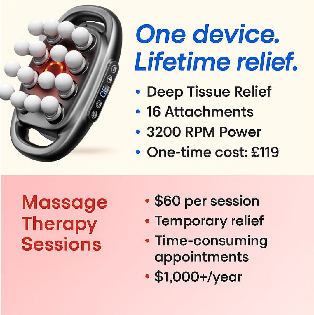 VibeForce 16 head Red Light Deep Tissue Massage Gun