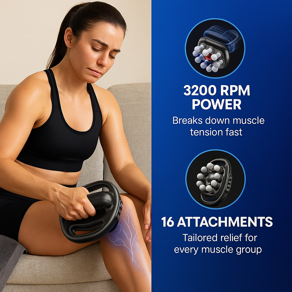 VibeForce 16 head Red Light Deep Tissue Massage Gun